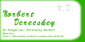 norbert derecskey business card